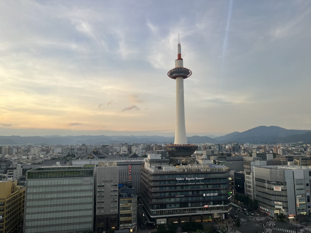 View from the Kyoto Train Station in Kyoto, Japan